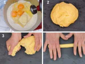 Biscuits de Pâques italiens - Mélangez tous les ingrédients avec un batteur électrique en veillant à ce que le beurre soit à température ambiante