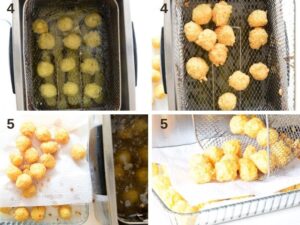 Boulettes de risotto frites de Calabre - Faites-les frire dans un bain d'huile jusqu'à ce qu'elles soient dorées