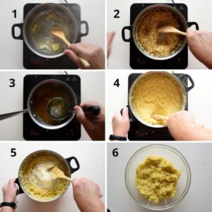 Boulettes de risotto frites de Calabre - Faites cuire le risotto en remuant continuellement et en ajoutant régulièrement du bouillon