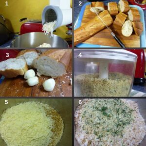 Courgettes Rondes Farcies - Mélangez la chapelure, le basilic ou le persil, l'ail et le parmesan dans un mixeur