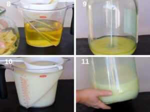 Crème de Limoncello Italienne Maison - Filtrez le lait et ajoutez-le à l'alcool