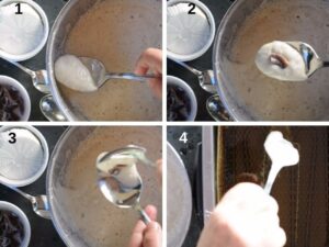 Crispelle italiennes de pâte frite - À l'aide d'une seconde cuillère, enroulez la pâte pour enfermer l'anchois au milieu