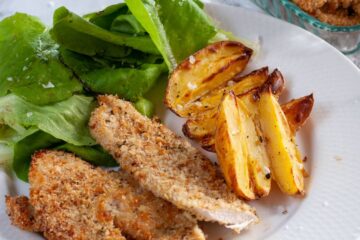 Escalopes de poulet panées croustillantes au four (sans œuf) - En-tête