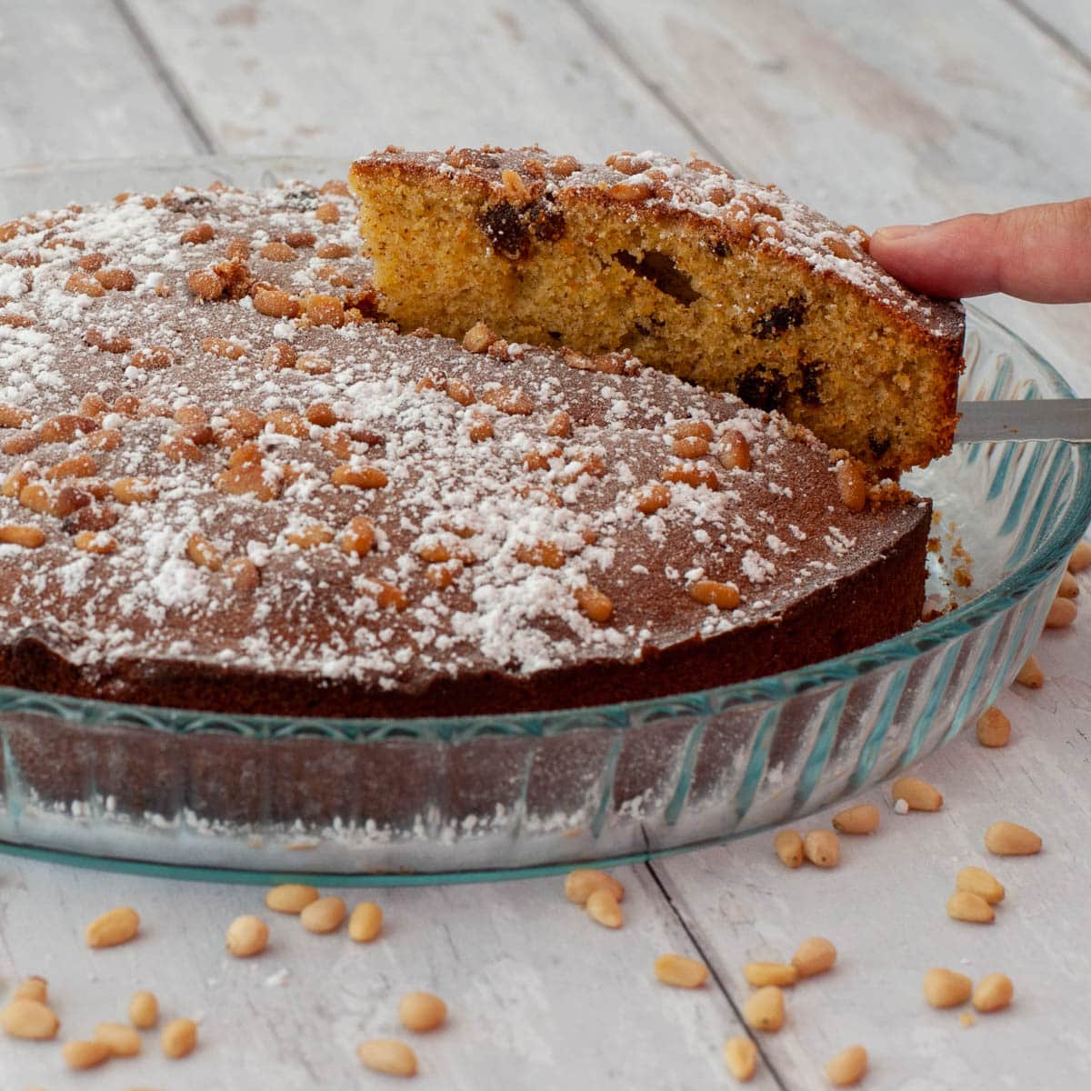 Gâteau sucré italien à la polenta avec ricotta - En-tête