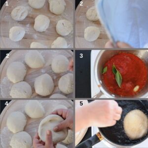Pizza Fritta Montanara Pâte à Pizza Frite - Préparation de la sauce tomate