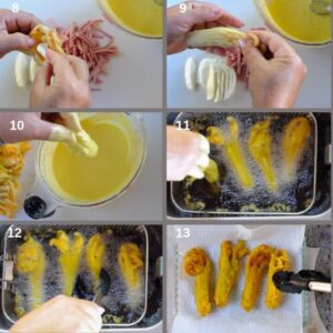 Recette de Beignets de Fleurs de Courgette - Faites frire les fleurs dans l'huile chaude