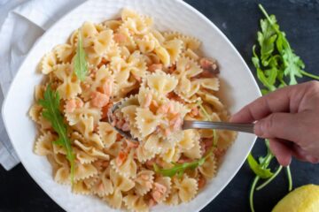 Recette de pâtes saines au saumon fumé - En-tête