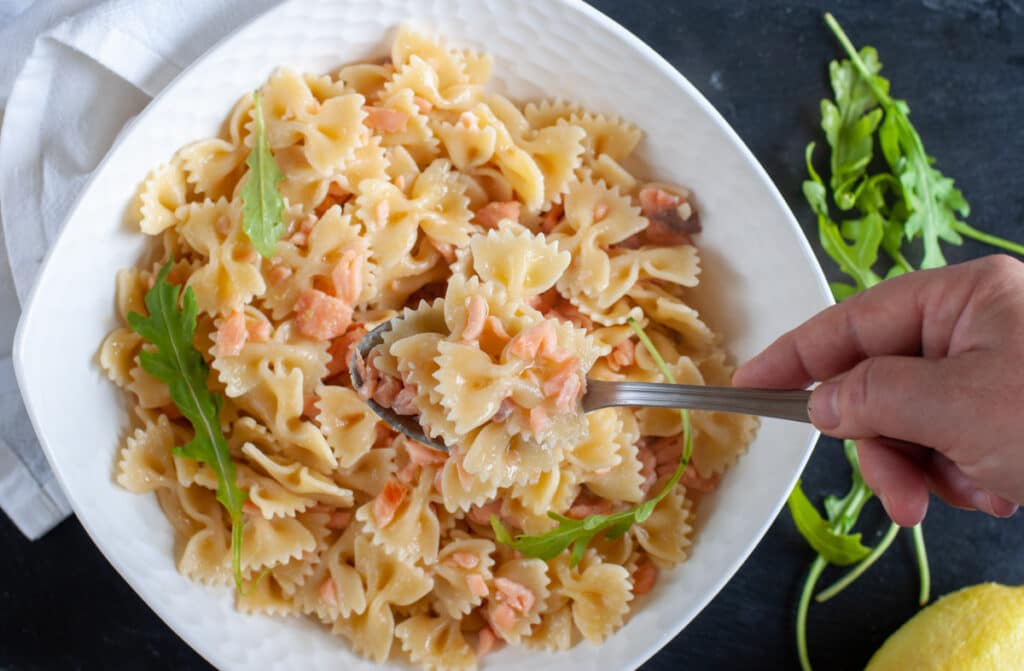 Recette de pâtes saines au saumon fumé - En-tête