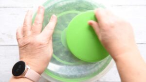 Recette du Pesto Genovese - Rincez délicatement le basilic sous l’eau fraîche puis égouttez les feuilles et séchez-les soigneusement avec une essoreuse à salade