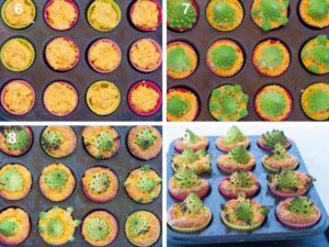 Recette facile de chou Romanesco en muffin au parmesan - Répartissez la préparation à la carotte dans les moules à muffins