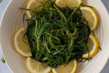 Recette simple d'agretti italien au citron (Salsola soda) - En-tête