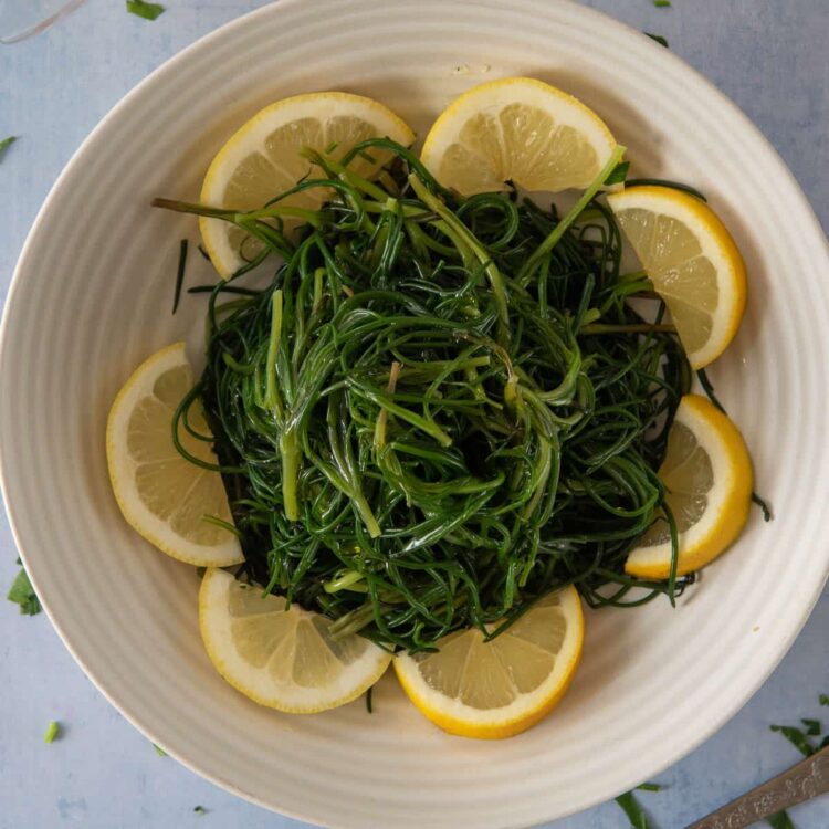 Recette simple d'agretti italien au citron (Salsola soda) - En-tête