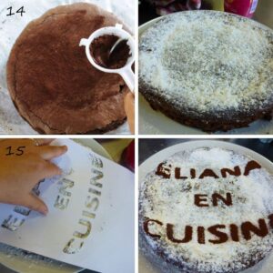 Torta Caprese facile (gâteau italien au chocolat sans farine) - Vous pouvez également utiliser un pochoir pour saupoudrer du cacao en poudre et ajouter un message sur le gâteau