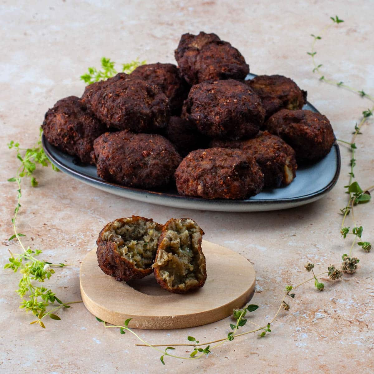 Boulettes d'aubergines italiennes, polpette di melanzane - en-tête