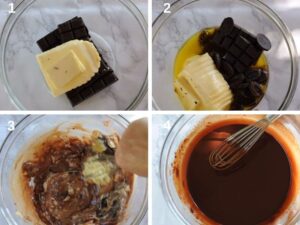Brownies américains classiques - faire fondre beurre et chocolat