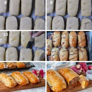 Chaussons à la saucisse de bœuf - cuisson des chaussons au four