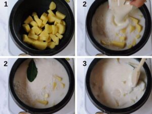 Chowder de fruits de mer en bol de pain - Cuire les pommes de terre