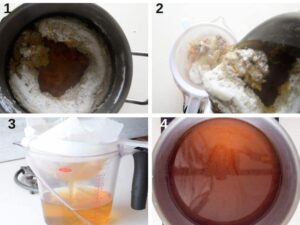 Comment préparer un consommé de bœuf - second filtrage du consommé clarifié