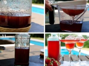 Comment préparer une liqueur de fraises fraîches maison - Filtrer la macération de fraises