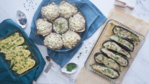 Courgettes et aubergines farcies végétariennes (Verdure ripiene) - Servir les légumes température ambiante