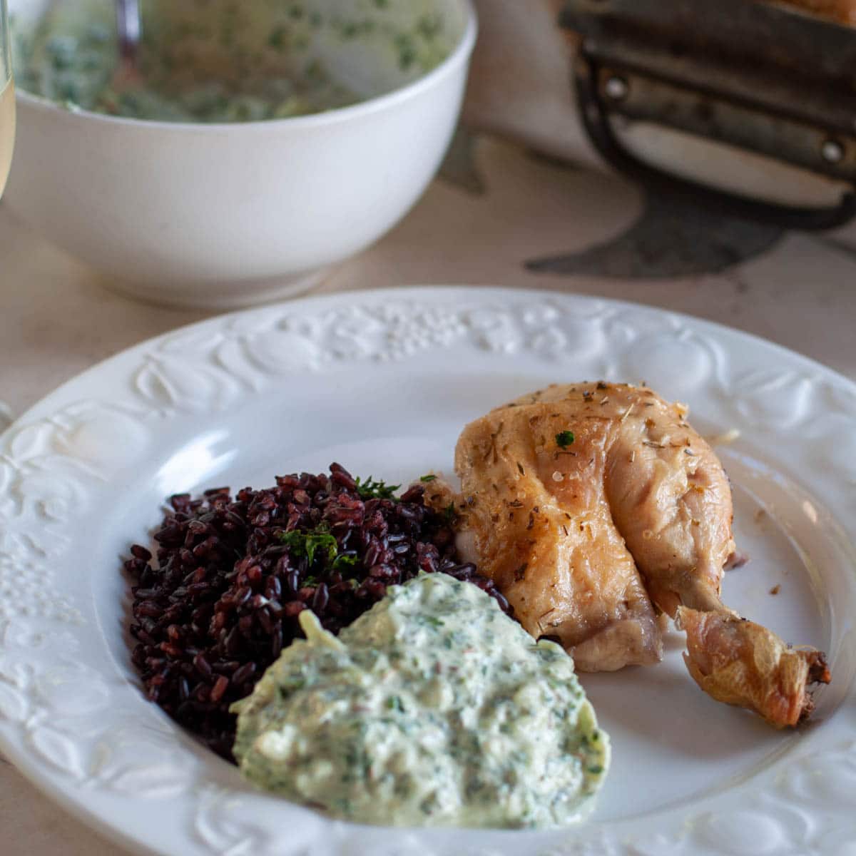 Dîner de poulet rôti allégé - en-tête