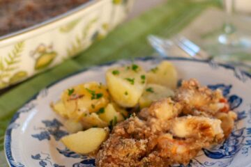 Gratin de cabillaud, saumon, noix de Saint-Jacques et crevettes - en-tête