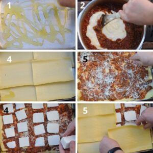 Lasagnes traditionnelles faciles sans précuisson à la béchamel - assemblage des couches de lasagnes