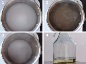 Liqueur de violettes maison - Préparation du sirop de sucre