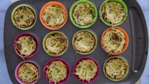Nids de spaghetti maison - Cuire les nids au four