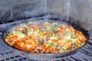 Paella de fruits de mer au chorizo - Cuisson du riz sans remuer