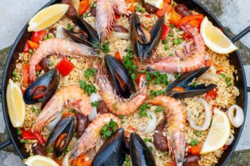 Paella de fruits de mer au chorizo - en-tête