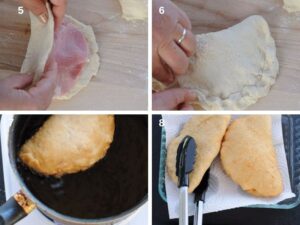 Panzerotto, calzone frit - Replier et souder la pâte