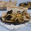 Pâtes Mari e Monti (pâtes aux fruits de mer et aux cèpes en papillote) - en-tête