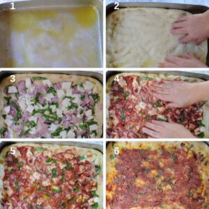 Pizza focaccia moelleuse - Étalez la pâte au moule