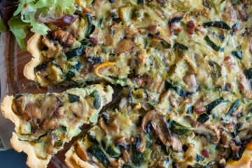 Quiche aux courgettes et aux champignons - en-tête