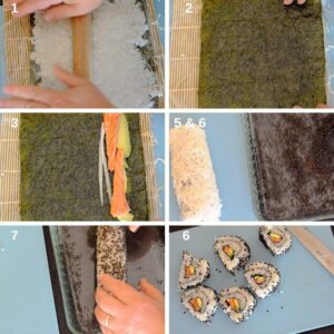Recette de makis et d'uramakis - Façonnez les rouleaux d'uramaki