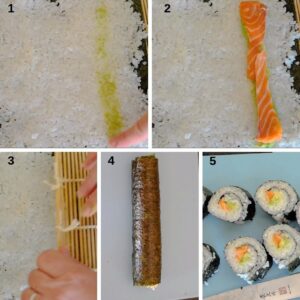 Recette de makis et d'uramakis - Garnissez et roulez le maki