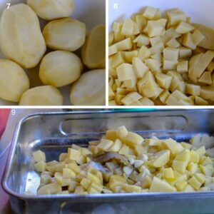 Recette facile de girolles - Préparation des pommes de terre