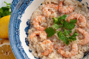 Risotto aux crevettes et au citron - en-tête