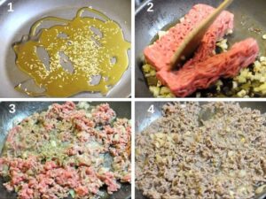 Rissole à la Dauphine - Cuisson de la viande hachée