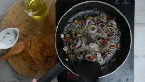 Stroncatura calabraise (pâtes complètes) - Ajouter olives câpres et piment