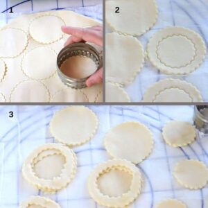 Vol-au-vent, aussi appelé bouchée à la reine - Découper les cercles de pâte