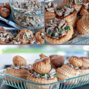 Vol-au-vent, aussi appelé bouchée à la reine - Déposer les chapeaux de pâte
